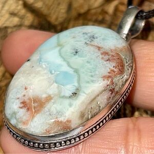 Dominican Republic Caribbean Larimar Pendant 2”